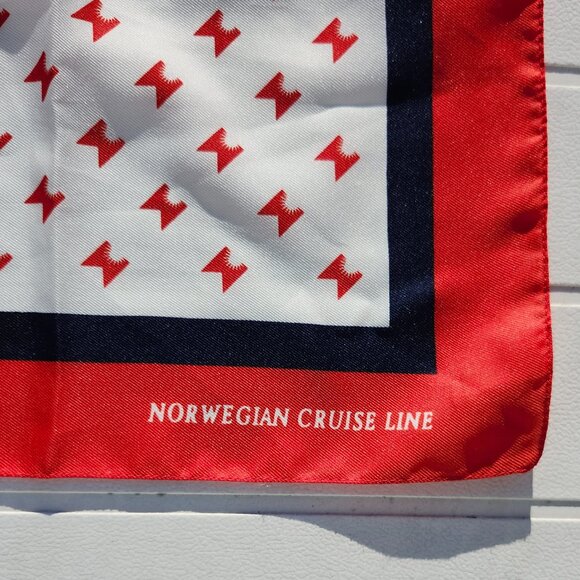 VINTAGE Norwegian Cruise Lines Scarf Made in Italy - Picture 2 of 4
